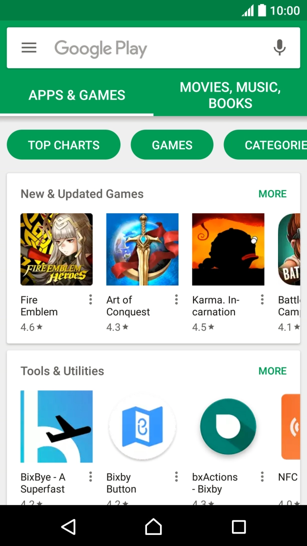 Press the search field.