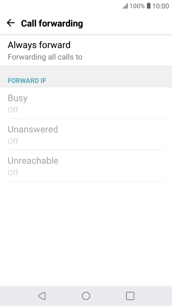 Press the required divert type.