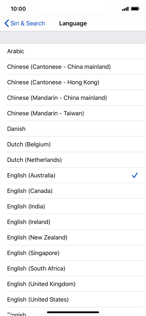 Press the required language.