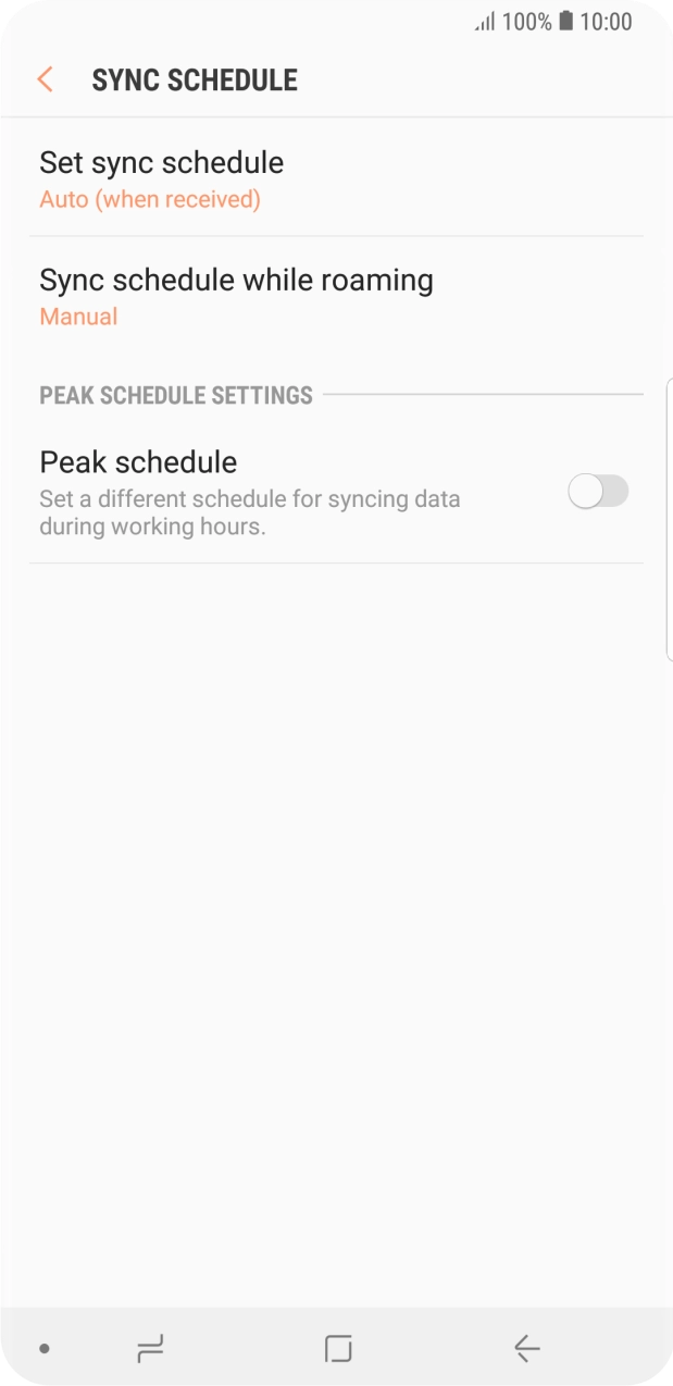 Press Set sync schedule. Press Set sync schedule.