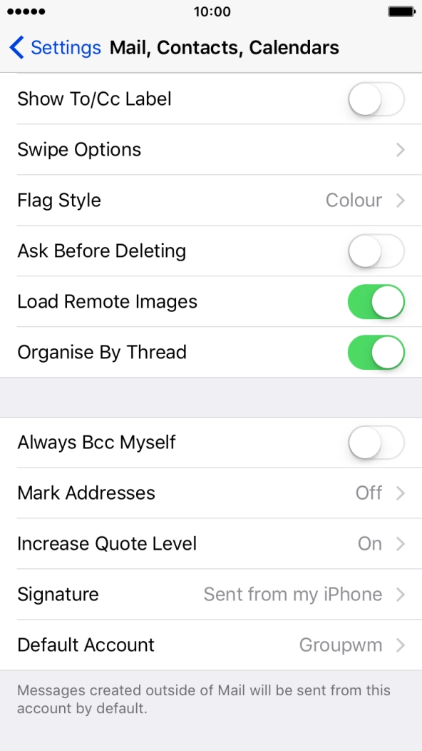 Press Default Account.