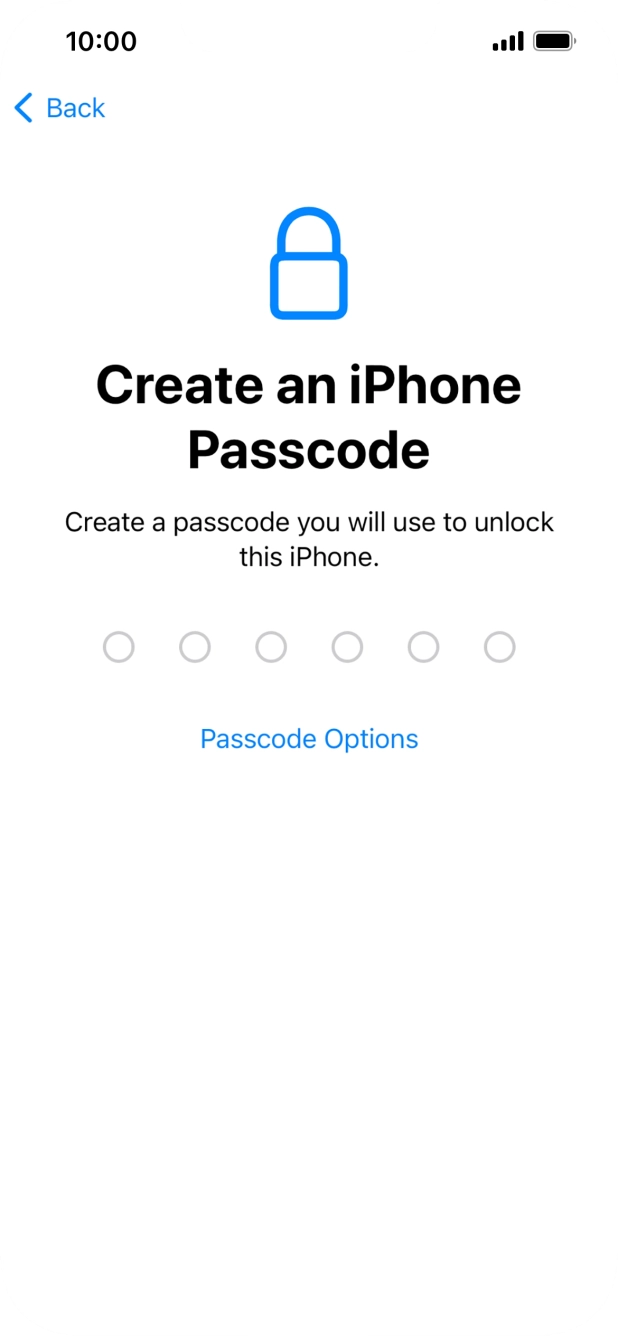 Press Passcode Options.