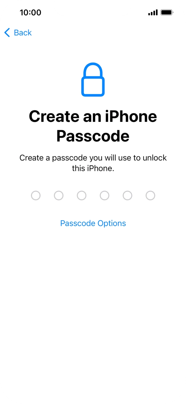 Press Passcode Options.
