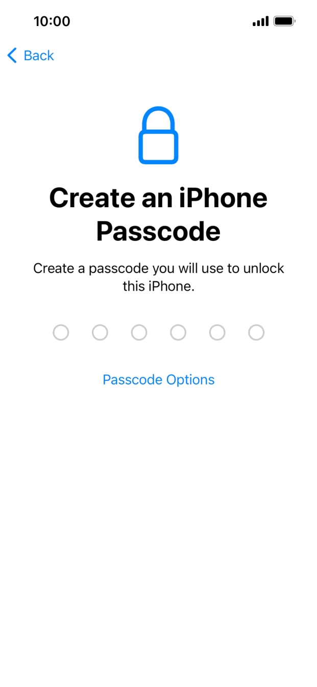 Press Passcode Options.