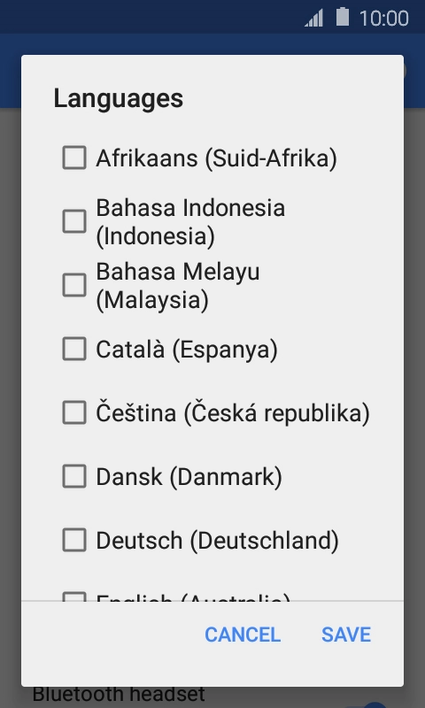 Press the required language.