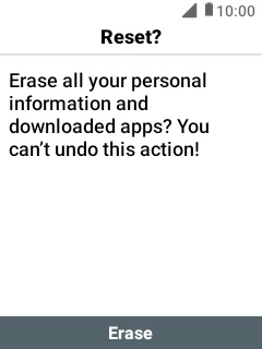 Press the Navigation key. Wait a moment while the factory default settings are restored. Follow the instructions on the screen to set up your phone and prepare it for use.