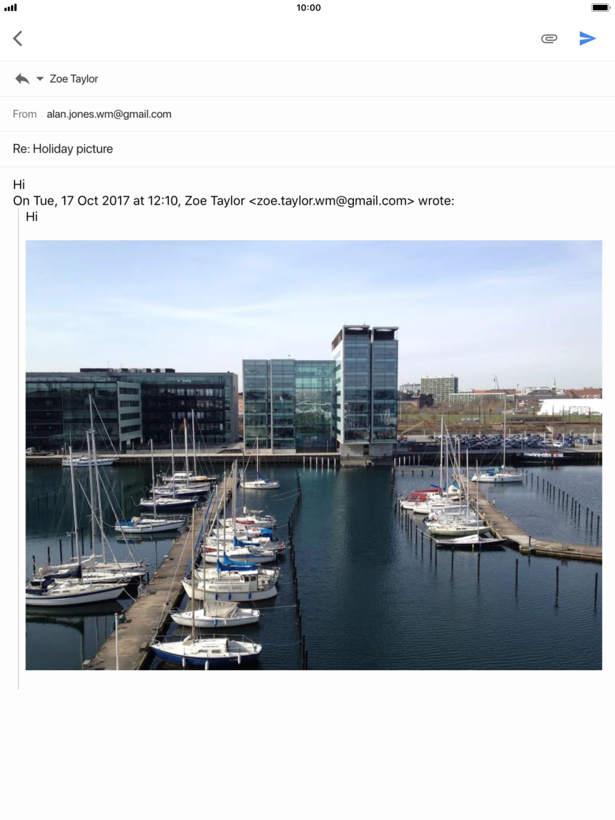 Press the send icon.