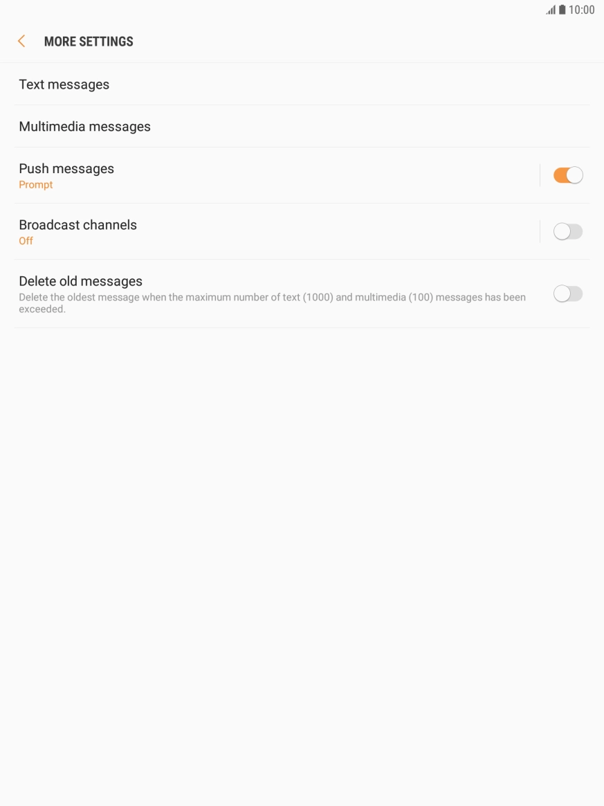 Press Text messages.