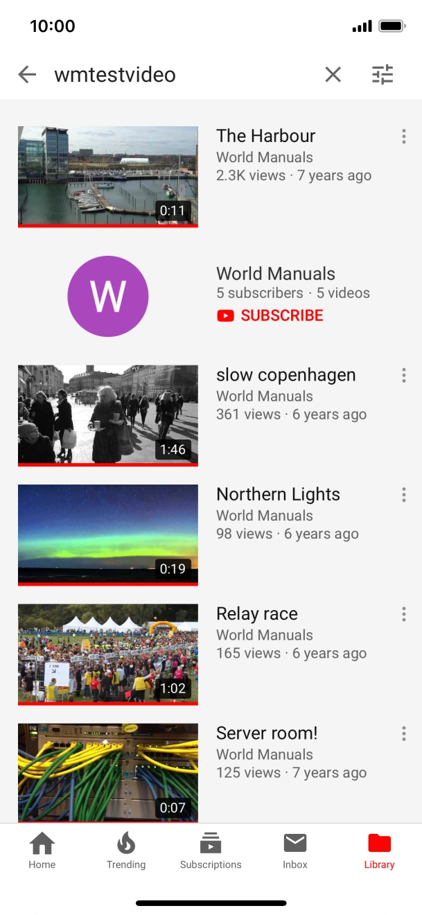 Press the required video clip. Press the required video clip.