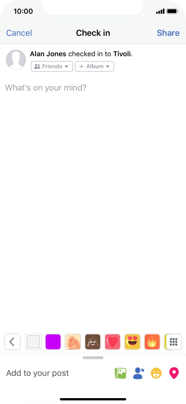 Press the text input field.