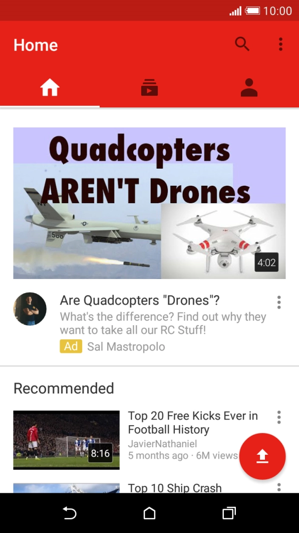 Press the upload icon.