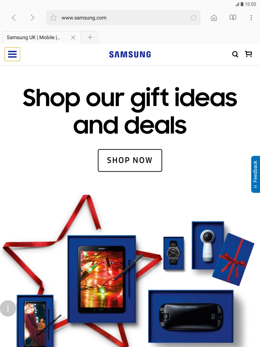 Press the menu icon.