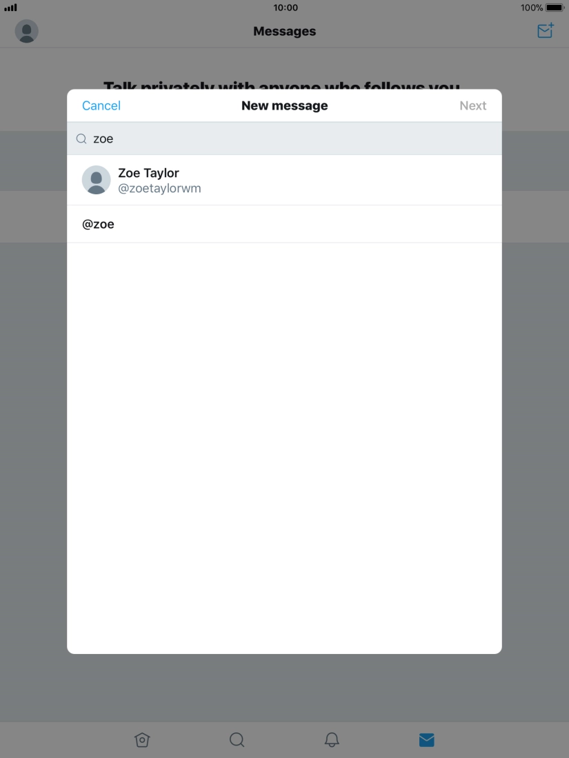 Press the required contact.