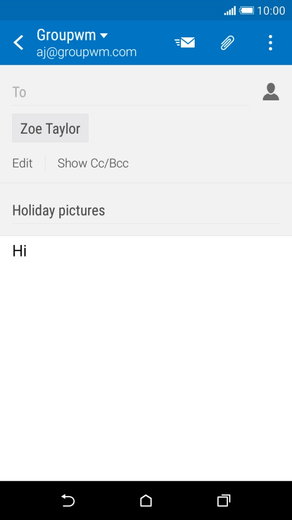 Press the attachment icon.