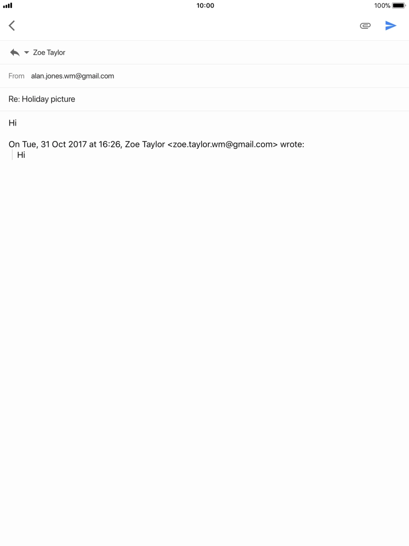 Press the send icon.