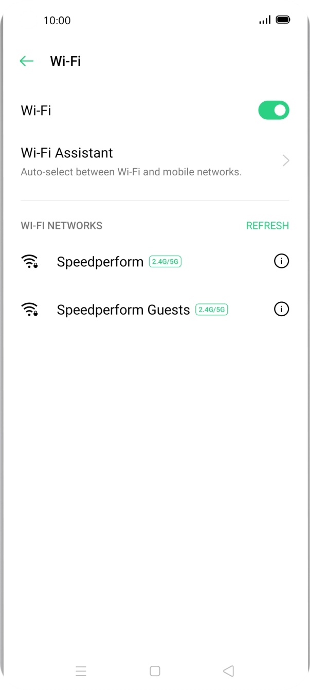 Press the required Wi-Fi network. Press the required Wi-Fi network.