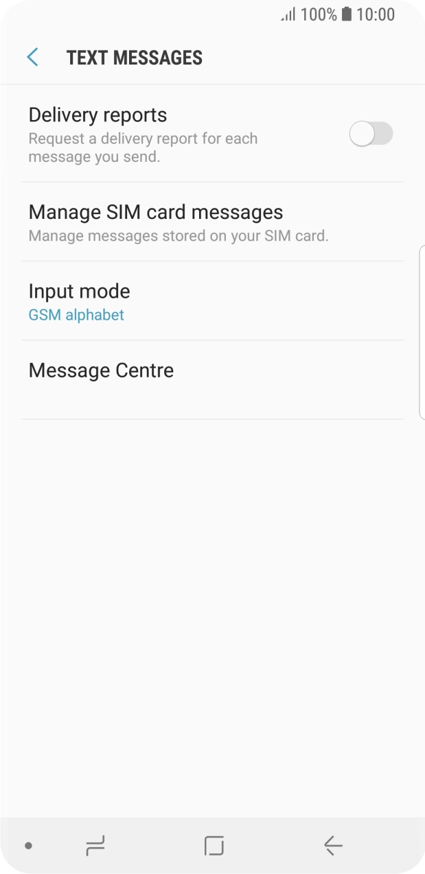 Press Message Centre.