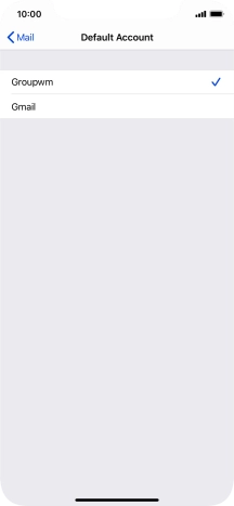 Press the required email account to select the email account as your default account.
