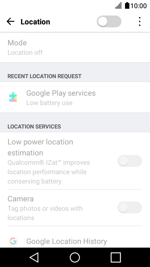 Press the indicator to turn the function on or off.