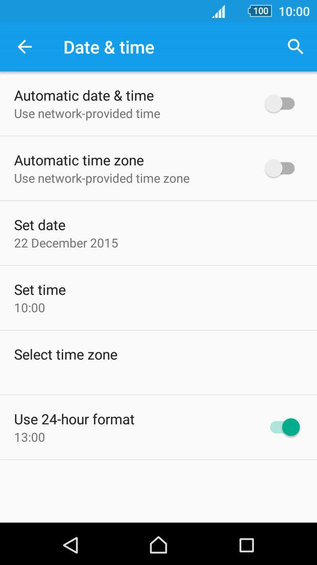 Press Automatic date & time to turn on the function.