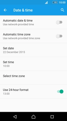 Press Automatic date & time to turn on the function.