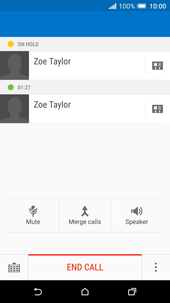 Activate the call you want to end and press END CALL.