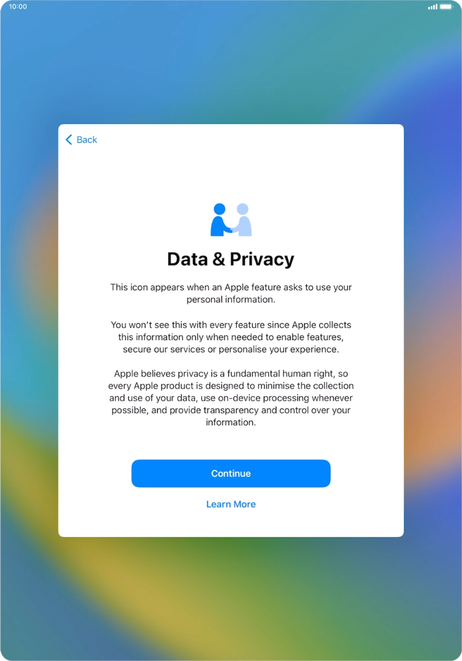 Press Continue. Press Continue.