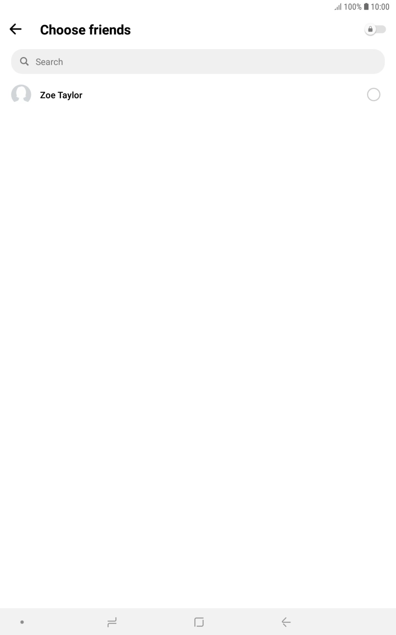 Press the search field and key in the first letters of the recipient's name.