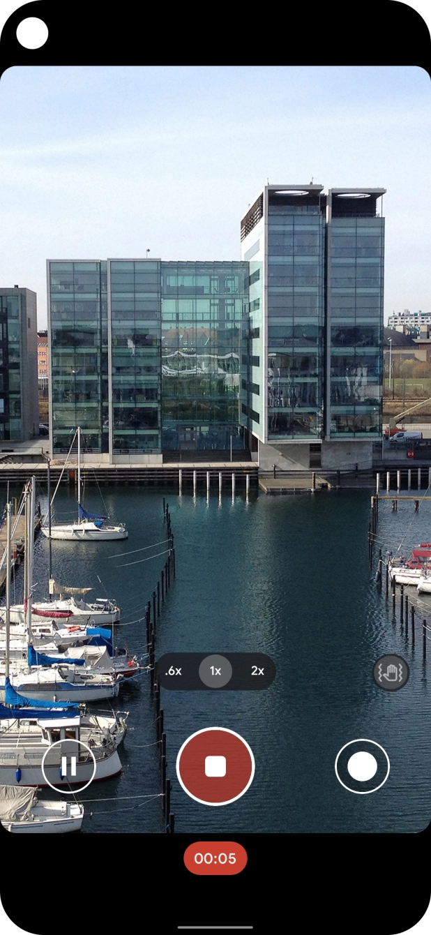 Press the stop icon to stop recording.