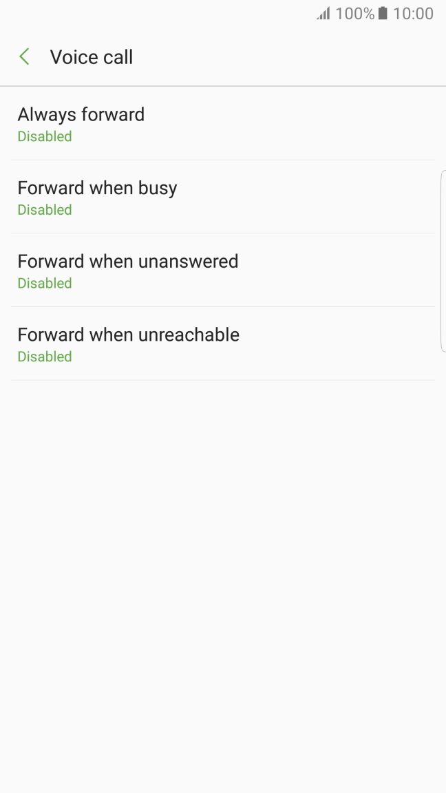 Press the required divert type.