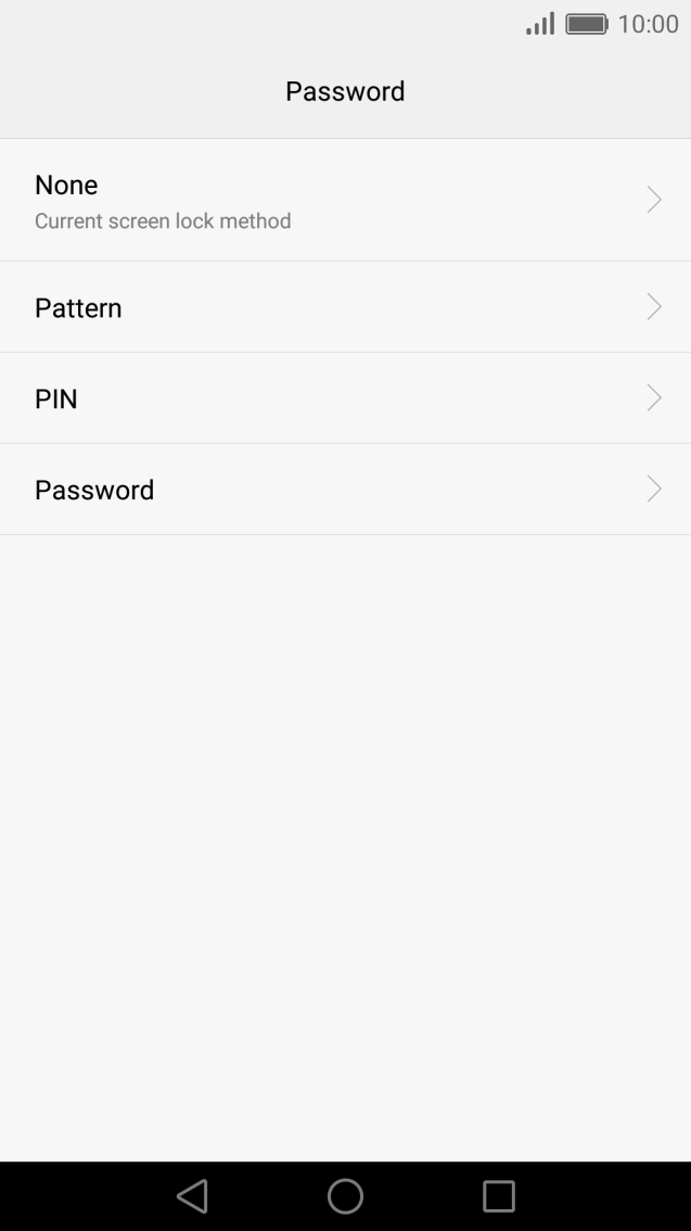 Press Pattern, slide your finger across the screen to connect at least four points and repeat the selected phone lock code.