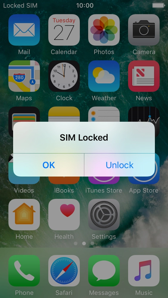 If your SIM is locked, press Unlock.