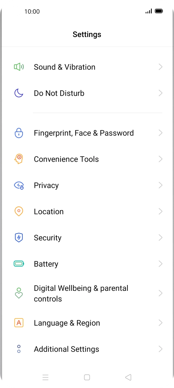 Press Fingerprint, Face & Password.