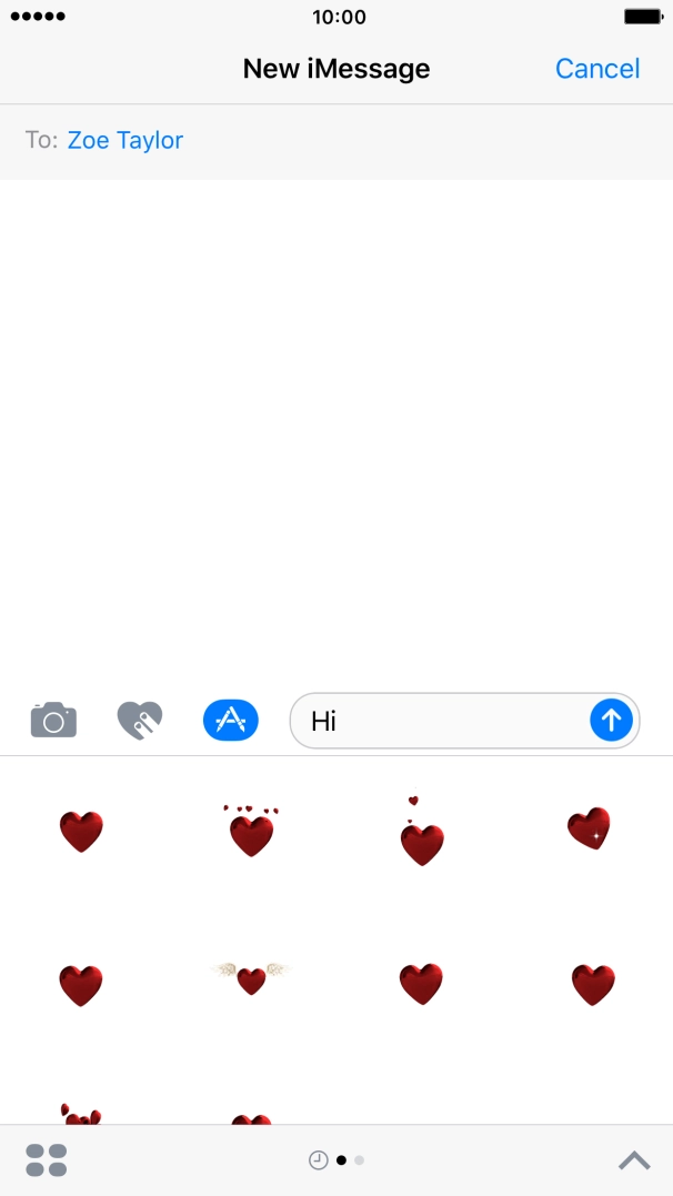 Press the send icon when you've finished your iMessage. Press the send icon when you've finished your iMessage.