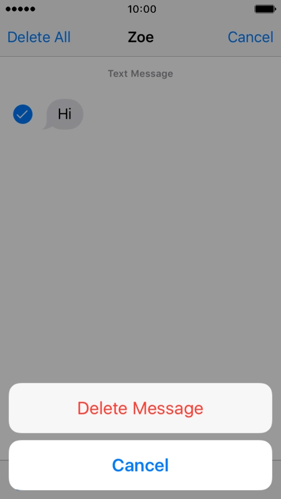 Press Delete Message.