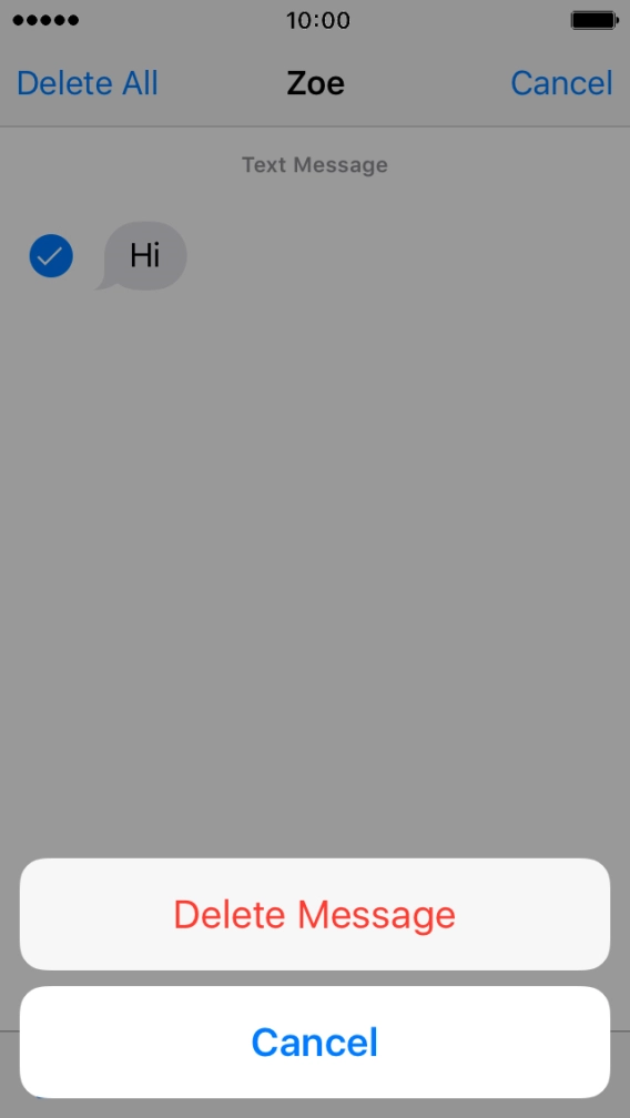 Press Delete Message.