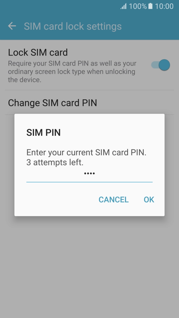 Key in your current PIN and press OK.