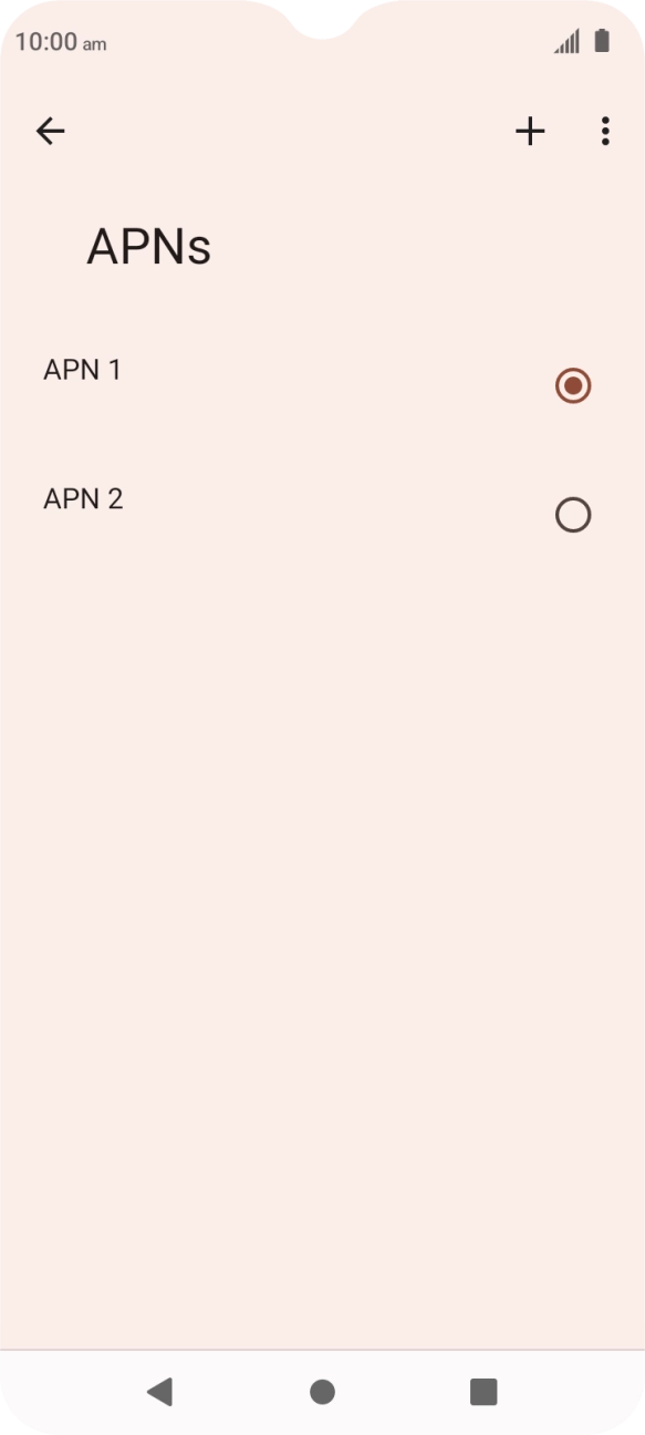 Press the field next to the data connection to activate it.