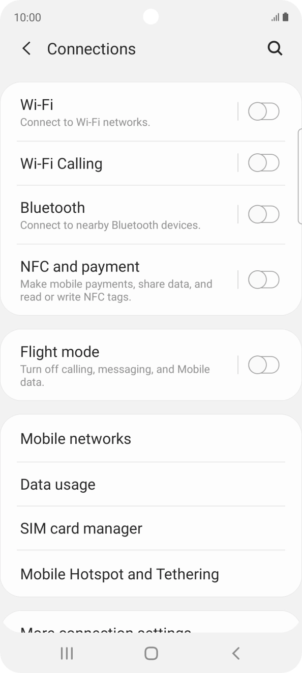 Press Mobile networks.