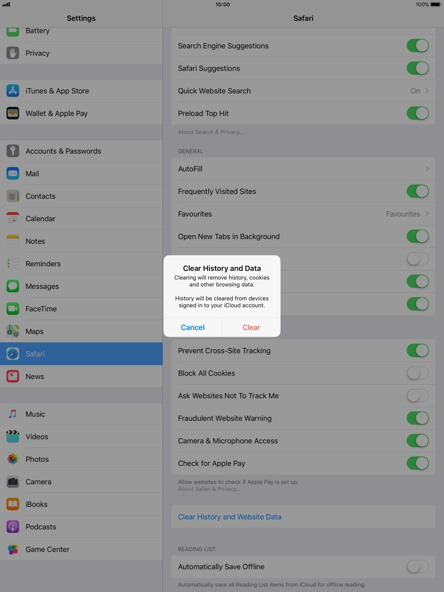 Press Clear. Press Clear.