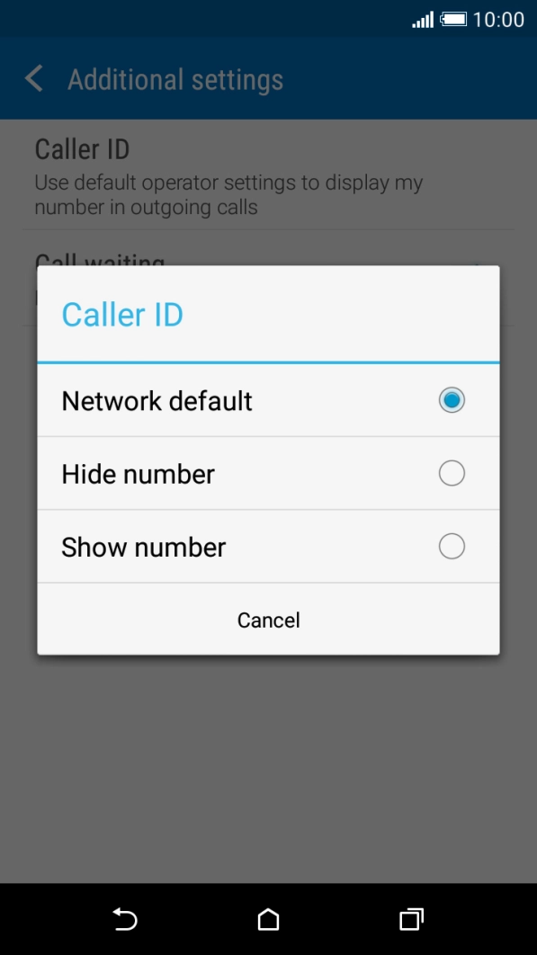 Press Show number to turn on caller identification.