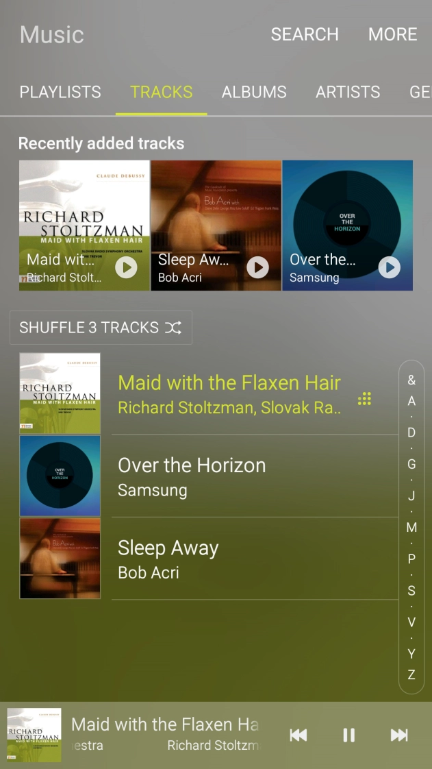 Press the song title at the bottom of the screen.