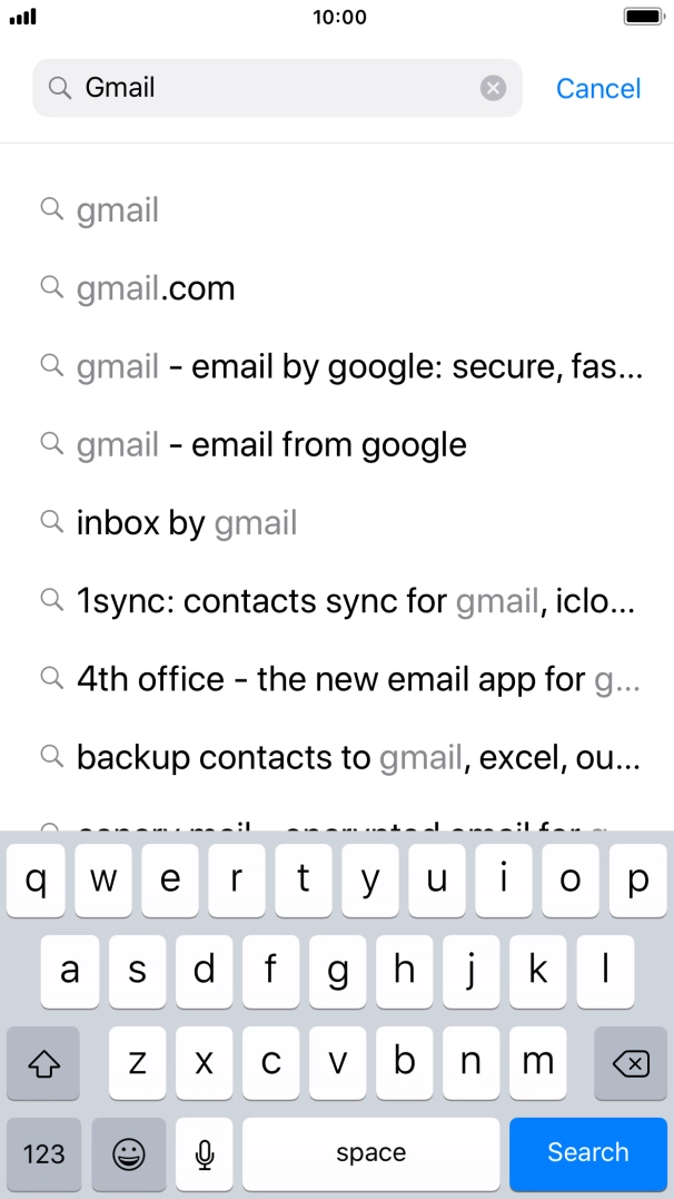 Key in Gmail and press Search.