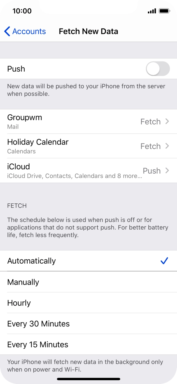 If you turn off the function, press the required setting.