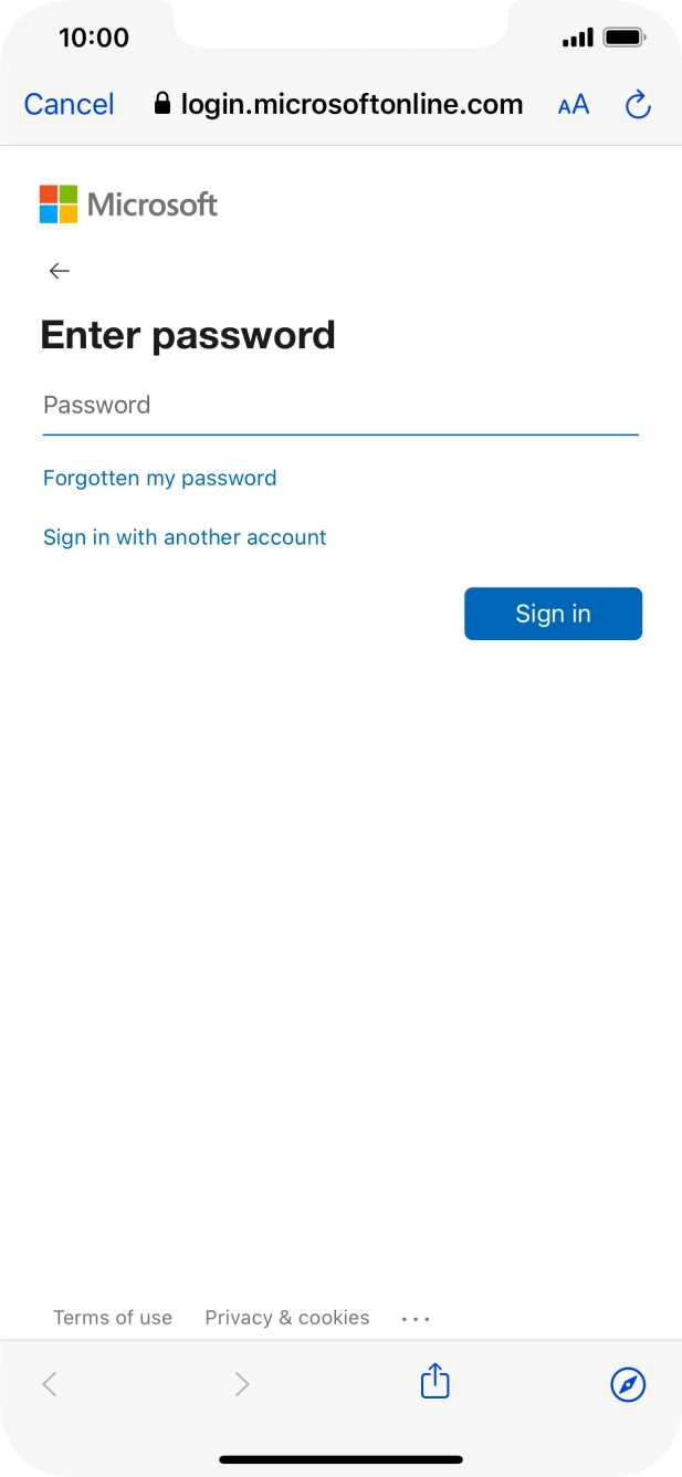 Press Password and key in the password for your email account. Press Password and key in the password for your email account.
