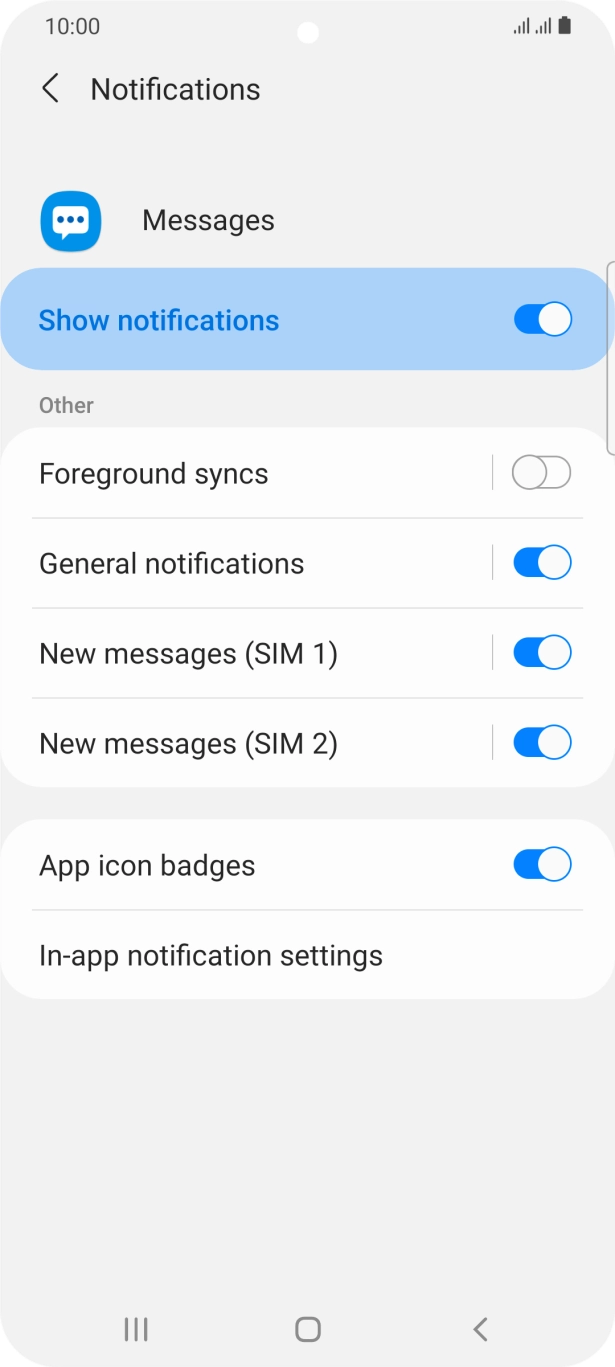 Press the indicator next to 