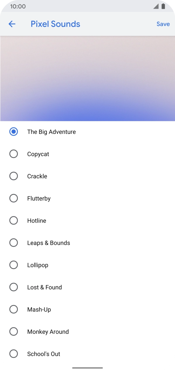 Press the required ring tone to hear it.