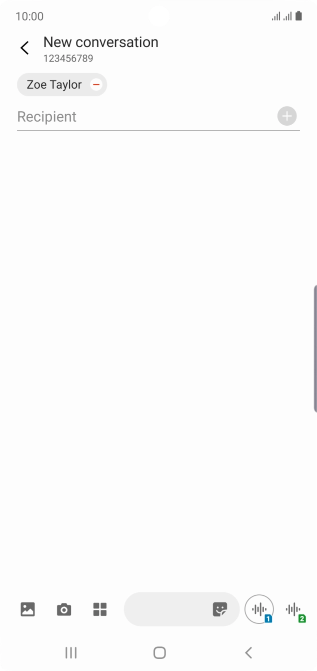 Press the text input field and write the text for your picture message.