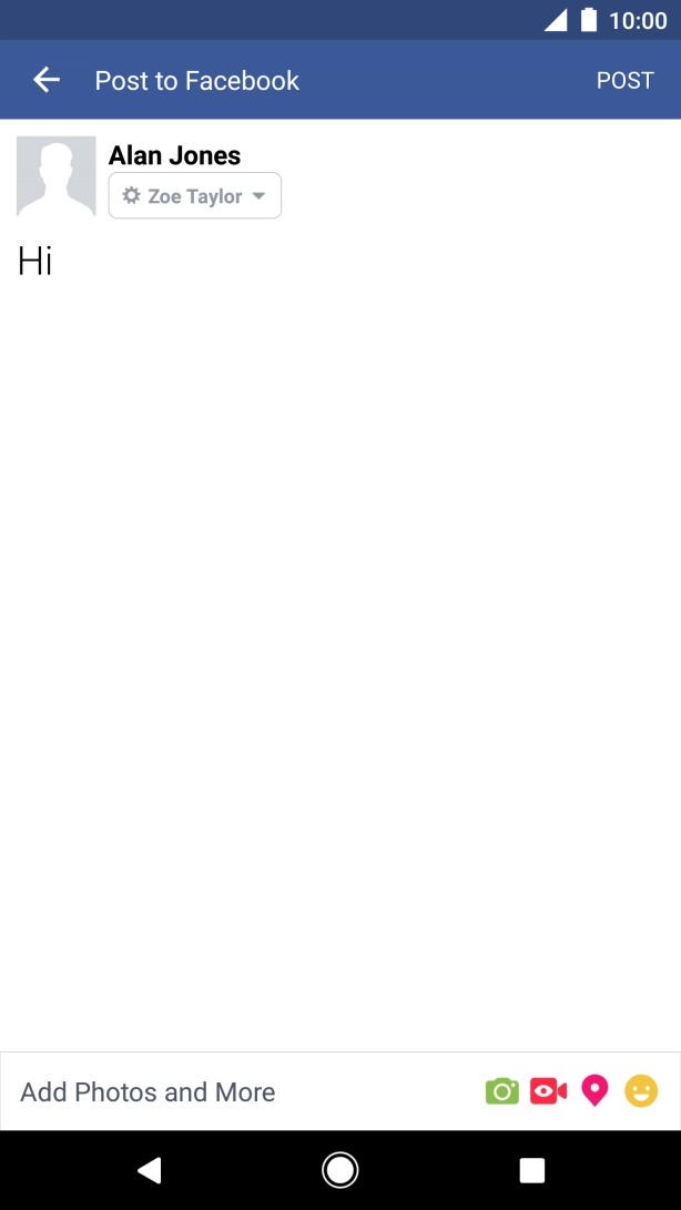 Write the required text and press POST.
