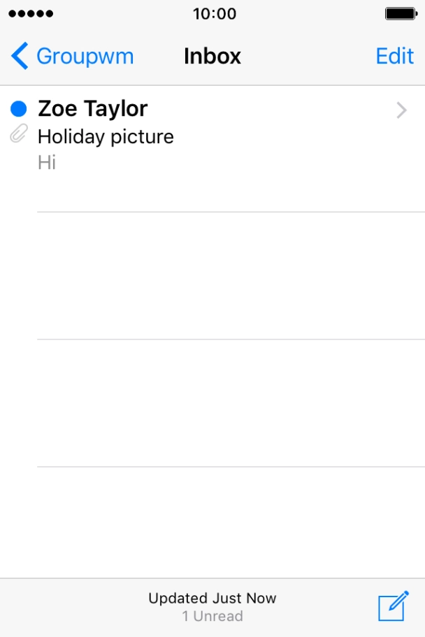 Press the new email icon.
